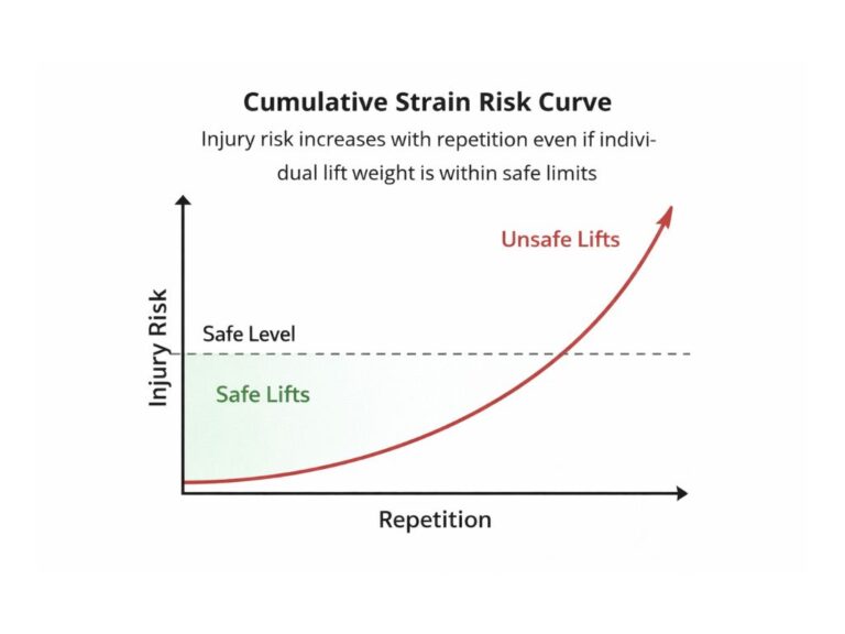 cumulative strain risk diagram repetitive manual handling construction supply