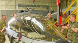 Dalmec manipulator handling aerospace maintenance components for safe servicing and repair operations.